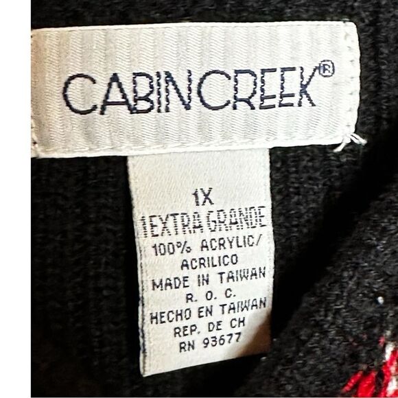 Vintage Cabin Creek Red Diamond Print Sweater Vest Sz XL - Picture 3 of 6